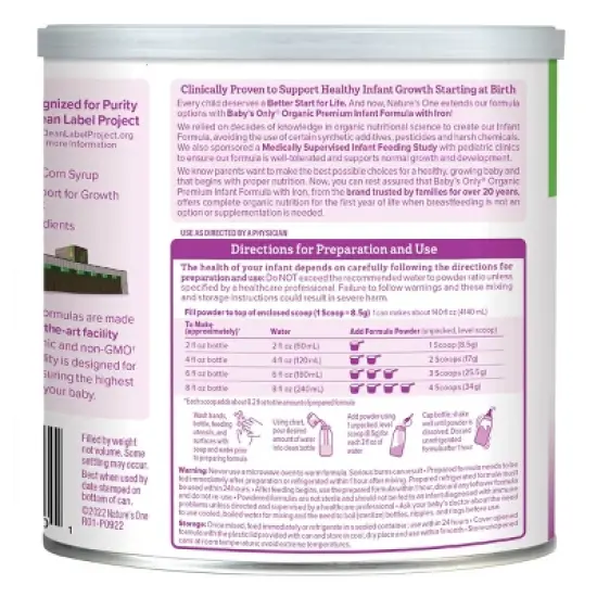 Baby's Only Organic Premium Dairy Powder Infant Formula - 21oz image {1}