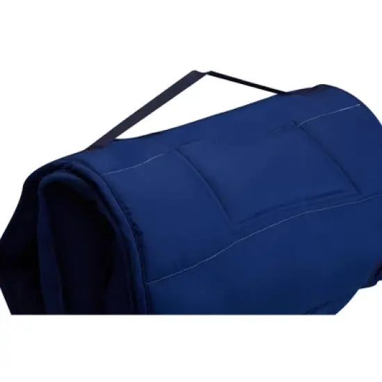 Everyday Kids Navy Nap Mat with Removable Pillow &ndash; Soft, Roll-Up Sleeping Bag with Handle and Straps &ndash; For Kids Ages 3&ndash;6, Preschool & Travel image {4}