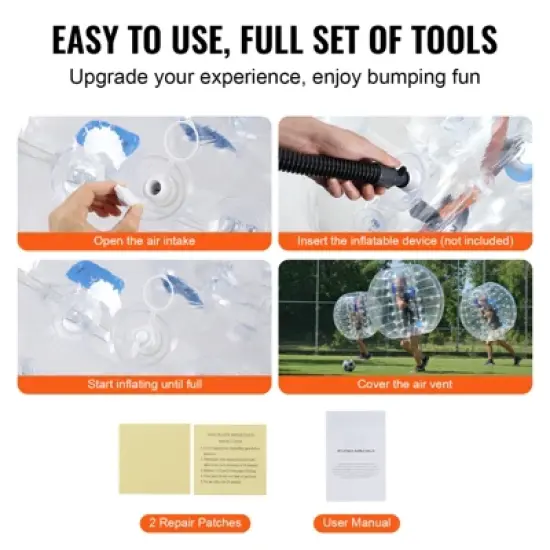 VEVOR Inflatable Bumper Ball 1-Pack, 5FT/1.5M Body Sumo Zorb Balls for Teen & Adult, 0.8mm Thick PVC Human Hamster Bubble Balls image {5}