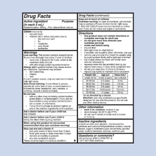 Mommy's Bliss Children's Pain & Fever Acetaminophen - 4 fl oz image {6}