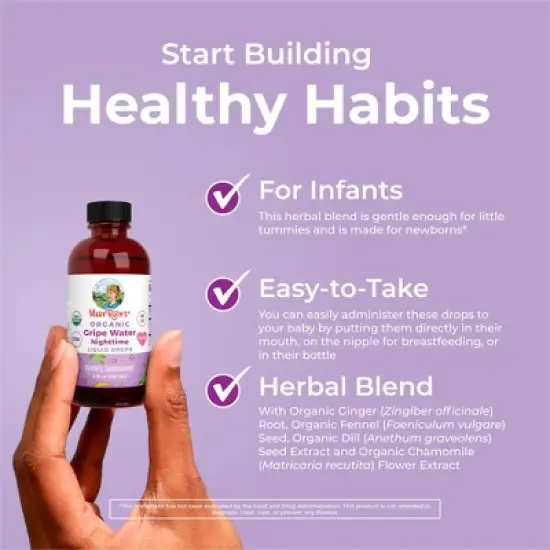 MaryRuth's Infant Gripe Water Nighttime Drops, Unflavored, Org, 4 oz image {6}