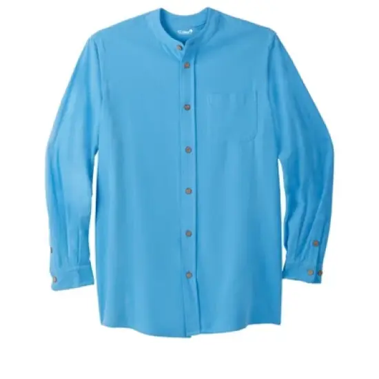 KingSize Men's Big & Tall Gauze Mandarin Collar Button-Down Shirt image {6}
