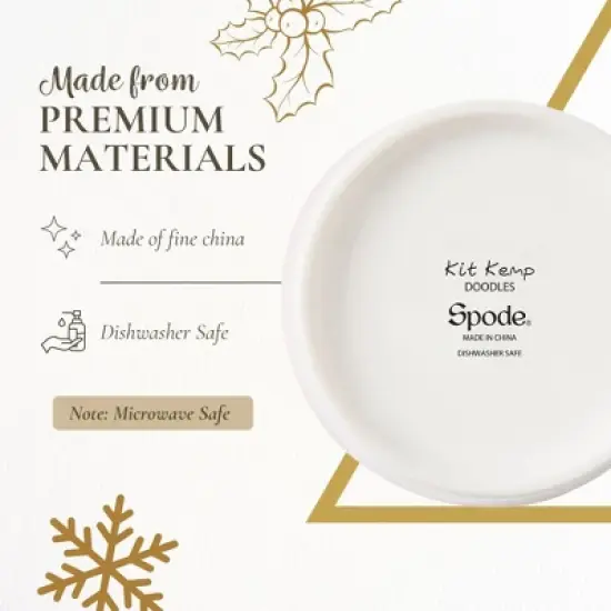 Spode Kit Kemp 12oz Festive Christmas Mug - Deck The Halls Doodle Mug, Fine China Dishwasher Safe Holiday Coffee Mug with Handle image {3}