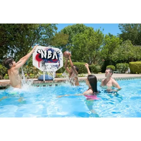 Poolmaster Graffiti Collection NBA Rebounder Poolside Hoop Set With Durable All-Weather Base image {4}