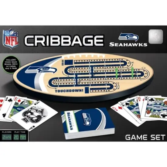 MasterPieces Officially Licensed  NFL Seattle Seahawks Wooden Cribbage Game for Adults image {1}