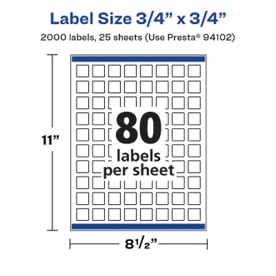 Avery Glossy White Square Labels with Sure Feed, 3/4" x 3/4" image {4}