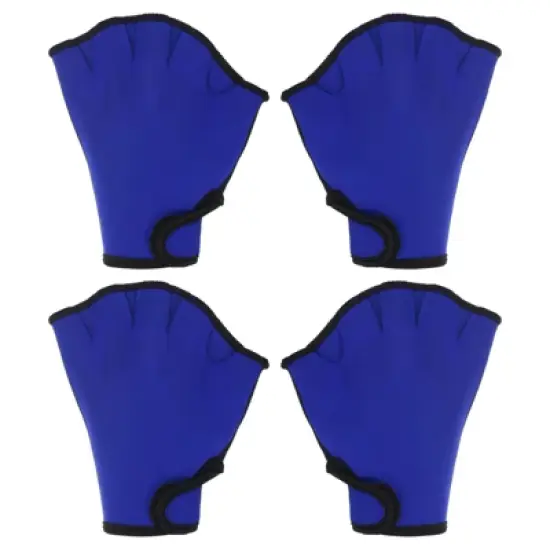 Unique Bargains Swimming Diving Training Resistance Webbed Aquatic Fins 2 Pairs image {4}