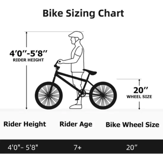 hykolity BMX Freestyle Bike 20 Inch Trick Bicycle 4 Pegs 360 Rotate Street Cycling V-Brake for Teen Adults Beginner Multi-Color image {3}