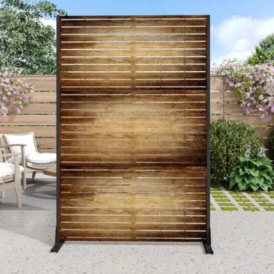 Lirago 72 in Garden Fence Panels Galvanized Outdoor Privacy Screen image {1}