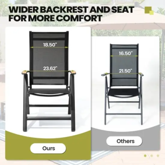 Crestlive Products 9pc Patio Expandable Dining Set Aluminum Outdoor Rectangular Table for 6 to 8 with Folding Chairs image {7}