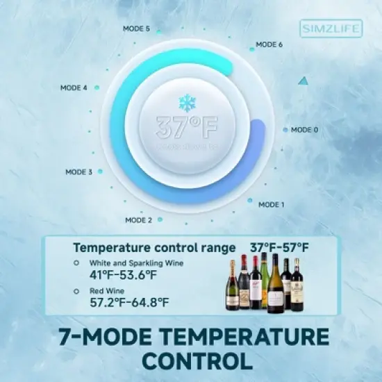 Simzlife 24Cans 1.6 cu. ft. Mini Fridge Cooler, Portable Beverage Refrigerator with Glass Door, Black image {7}