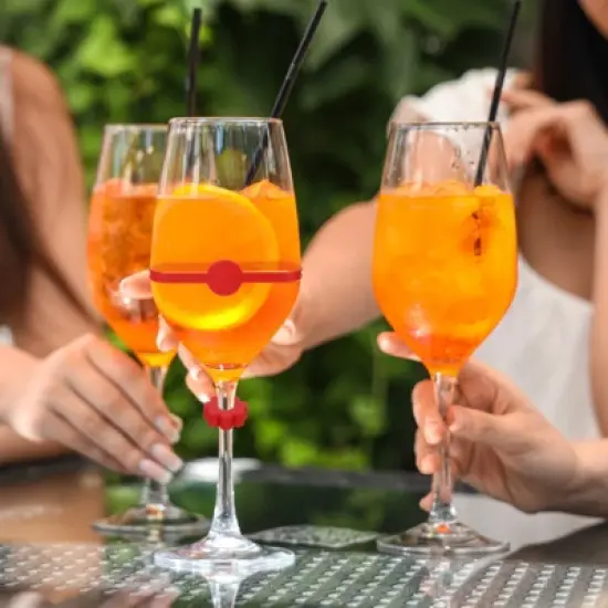 Unique Bargains Silicone Comfortable to touch Bright colors Soft and lightweight Wine Glass Markers 48 Pcs image {5}