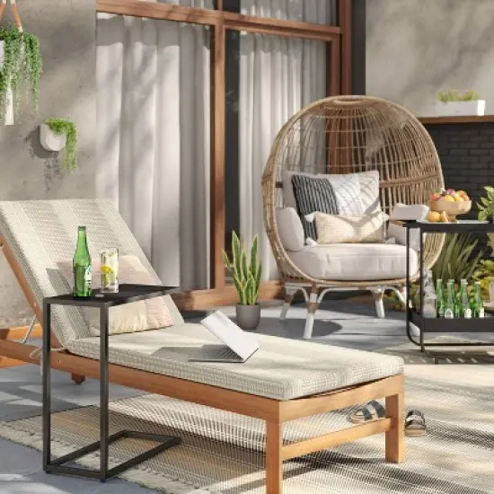 7'x10' Striped Tapestry Rectangular Woven Outdoor Area Rug Gray - Threshold&trade; image {1}