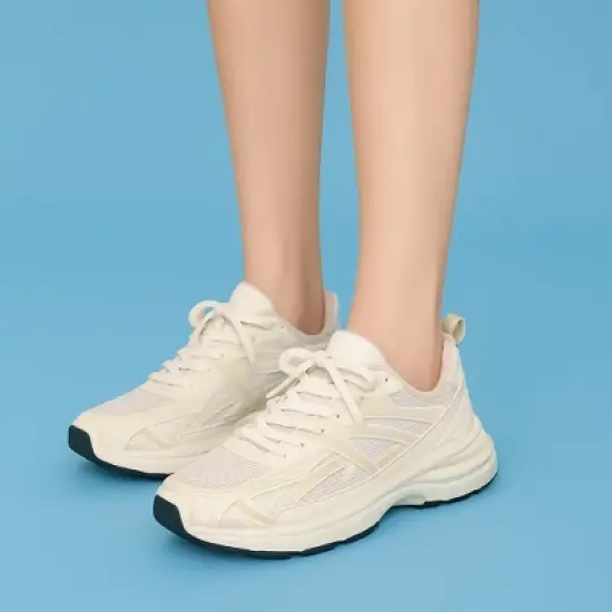 CUSHIONAIRE Sonic Casual Womens Walking Sneakers, Comfortable Lace-Up Chunky Tennis Shoes for Women with Memory Foam image {10}