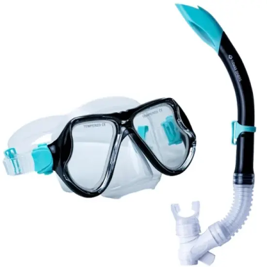 Hawaii-Divers Turtle Snorkel Combo - Black/Turquoise (ages 4+) image {4}