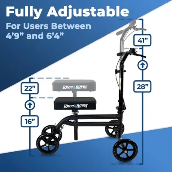 KneeRover Economy Steerable Knee Scooter Black image {4}