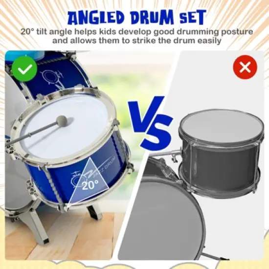 Costway Jazz Drum Set for Toddler Kids Educational Toy w/Keyboard Cymbal Microphone image {5}