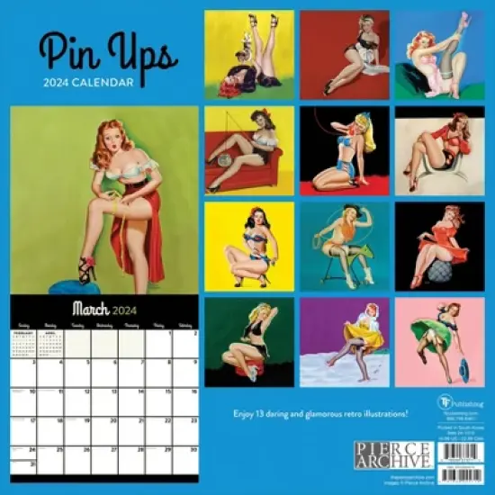 TF Publishing 2024 Wall Calendar 12"x12" PinUps image {4}