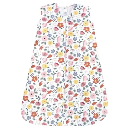 Hudson Baby Infant Girl Cotton Sleeveless Wearable Sleeping Bag, Sack, Blanket, Mauve Botanical image {2}