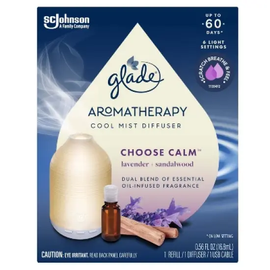 Glade Aromatherapy Cool Mist Diffuser Air Freshener - Choose Calm - 0.56 fl oz image {3}