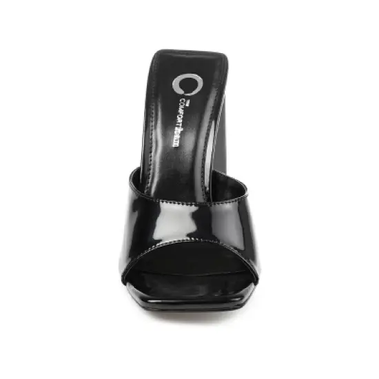 Journee Collection Womens Kammali Tru Comfort Foam Open Square Toe Block Heel Sandals Black 10 image {5}