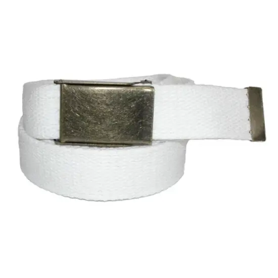 CTM Men's Big & Tall Fabric Belt with Brass Flip Top Buckle image {5}