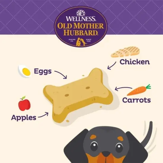 Old Mother Hubbard by Wellness Wheat Free Classic Crunchy CHICK'N' Apple with Chicken and Carrot Biscuits Mini Oven Baked Dog Treats image {2}