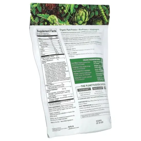 PlantFusion Organic Mushrooms + Protein, Rich Chocolate, 15.8 oz (448 g) image {2}