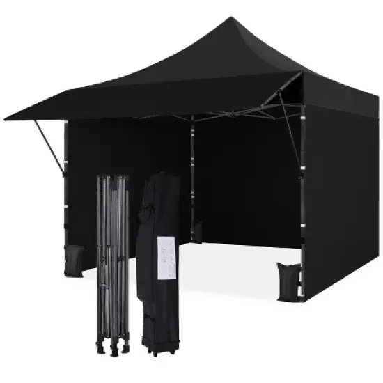 Yaheetech Portable 10 X 10 ft. Pop-up Canopy Tent with 3 Sidewalls and Adjustable Awning image {10}