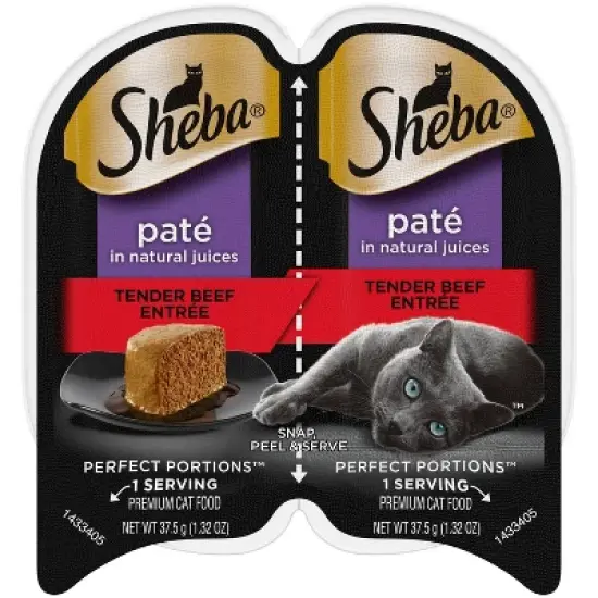Sheba Perfect Portions Tender Beef and Chicken Flavored Pate Wet Cat Food - 2.64oz image {10}