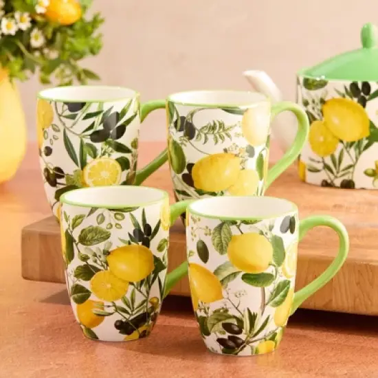 Certified International (Set of 4) 20oz Limone Mugs image {1}