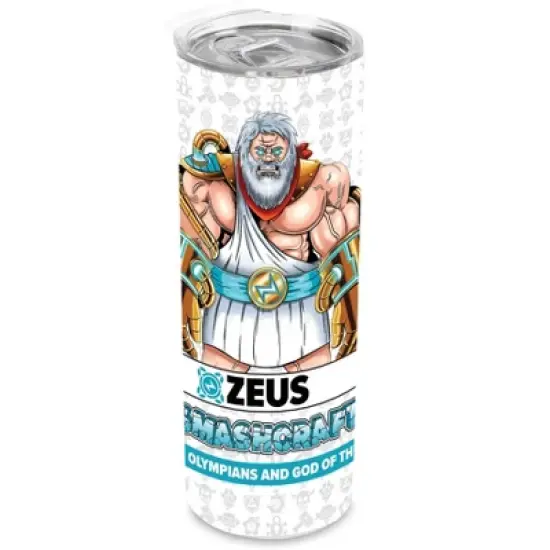 SMASHCRAFT 20 ounce Stainless Steel Double Walled Insulated Travel Tumbler Coffee Mug Cup, Zeus Comic image {1}