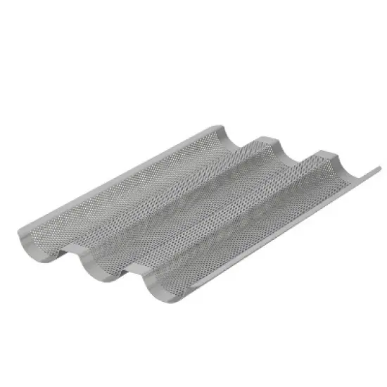 Anolon Advanced Bakeware Three Channel Nonstick Baguette Tray Gray: Steel French Bread Pan, Even-Heating, Dishwasher-Safe image {3}