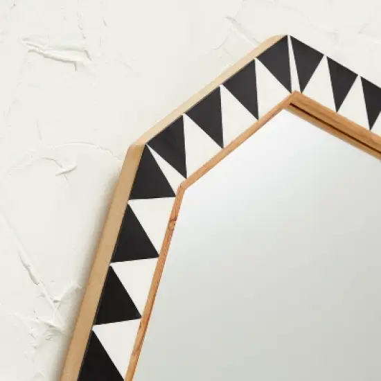 18" x 24" Wood Resin Decorative Wall Mirror Brown - Opalhouse&trade; designed with Jungalow&trade; image {2}