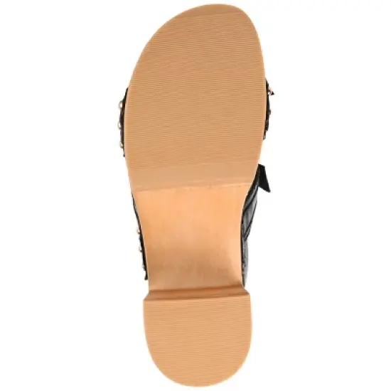 Journee Collection Womens Tia Double Bow Accent Clog Sandals image {4}