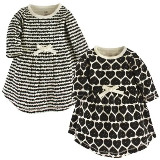 Touched by Nature Big Girls and Youth Organic Cotton Long-Sleeve Dresses 2pk, Heart image {1}