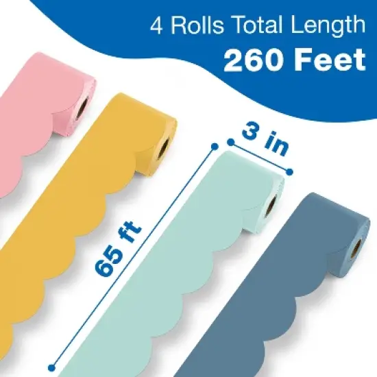 Carson Dellosa Education 65' Happy Day 4 Pack Rolled Bulletin Board Border Set (4 rolled borders) image {1}