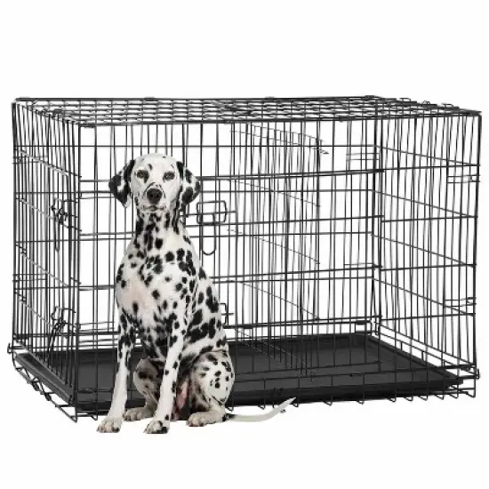 FDW Extra Large Dog Crate Dog Kennel Cage with Double Door,48 inch Folding Metal Wire Dog Cage with Removable Tray&divide;r Panel,Pet Crate for Large image {7}