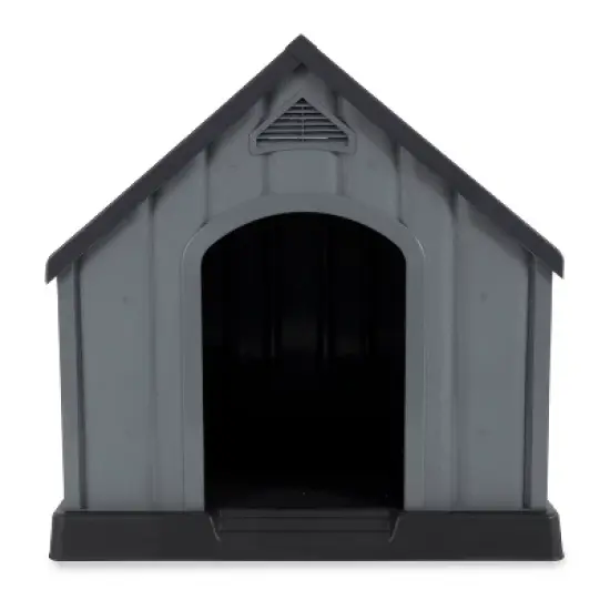 Ram Quality Products Outdoor Pet House Large Waterproof Dog Kennel Shelter, Gray image {2}