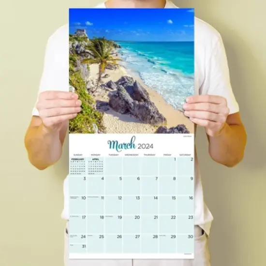 TF Publishing 2024 Wall Calendar 12"x12" Tropical Beaches image {3}