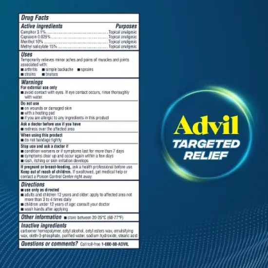 Advil Targeted Relief Pain Relieving Cream - 2.3oz image {12}
