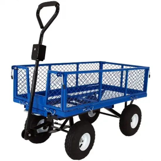 Sunnydaze Outdoor Lawn and Garden Heavy-Duty Durable Steel Mesh Utility Dump Wagon Cart with Removable Sides image {11}