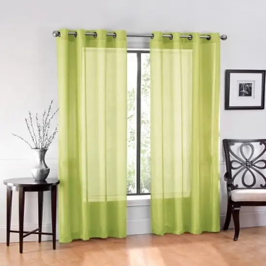 GoodGram Ultra Luxurious Elegant Sheer Grommet Single Curtain Panel image {12}