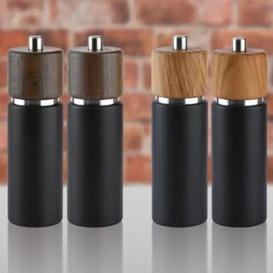 ZASSENHAUS "Hannover" Matte black w/ Olive wood Pepper Mill, 7" image {3}