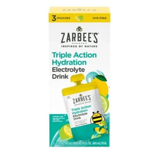 Zarbee's Triple Action Liquid Hydration Pouches - Lemon Lime - 5 fl oz/3ct image {10}