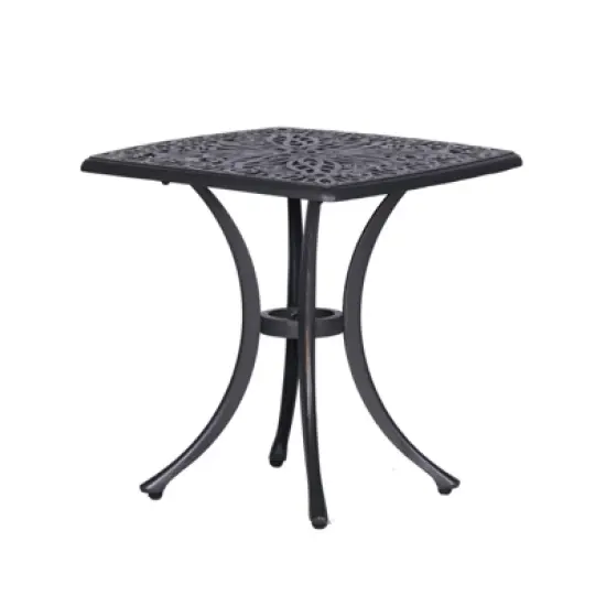 INFURNIC Patio End Tables Aluminum Square Accent Table with Weather Resistant Design for Outdoor Spaces, Gunmetal, 21"*21"*21" image {5}