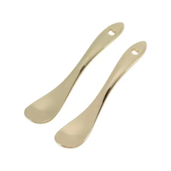 Unique Bargains Hangable Pointed Tail Mini Makeup Cosmetic Spoon 2 Pcs image {6}