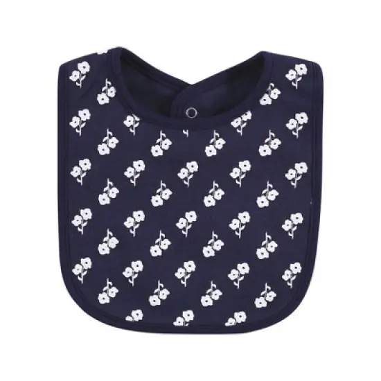Hudson Baby Infant Girl Cotton Bibs, Wildflowers, One Size image {4}