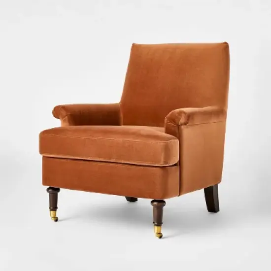 Mercer Rolled Upholstered Armchair with Casters - Threshold&trade; designed with Studio McGee image {2}