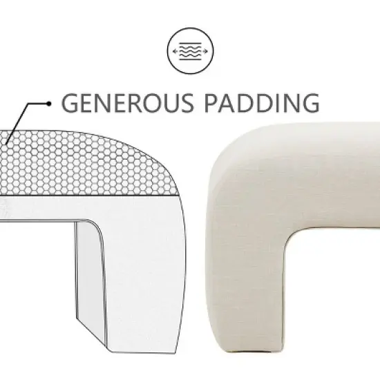 Lily 47" Contemporary Farmhouse Upholstered Bench-The Pop Maison image {5}